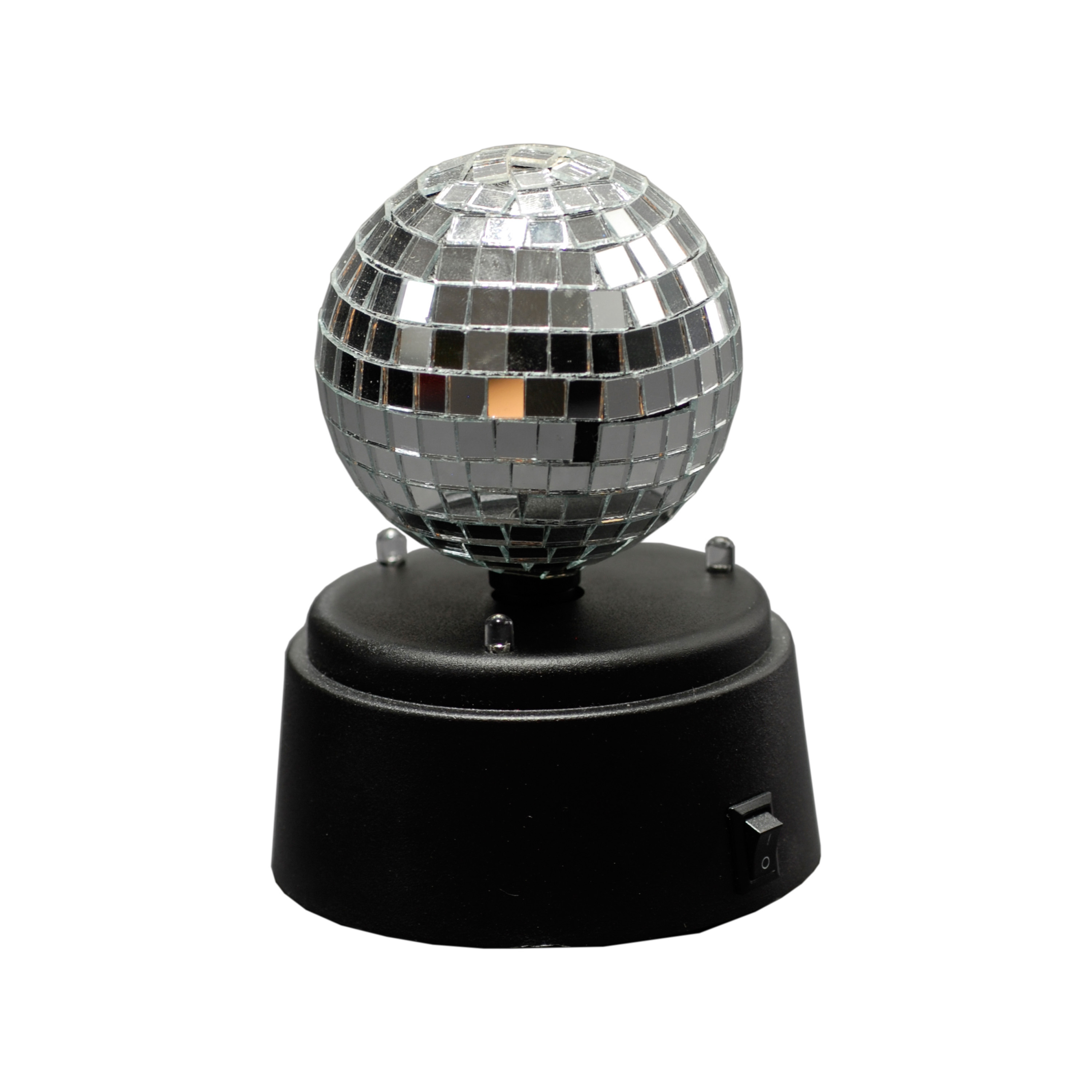 Disco party spiegel licht/disco bol - zwart - roterend - Multi kleurige LED verlichting -
