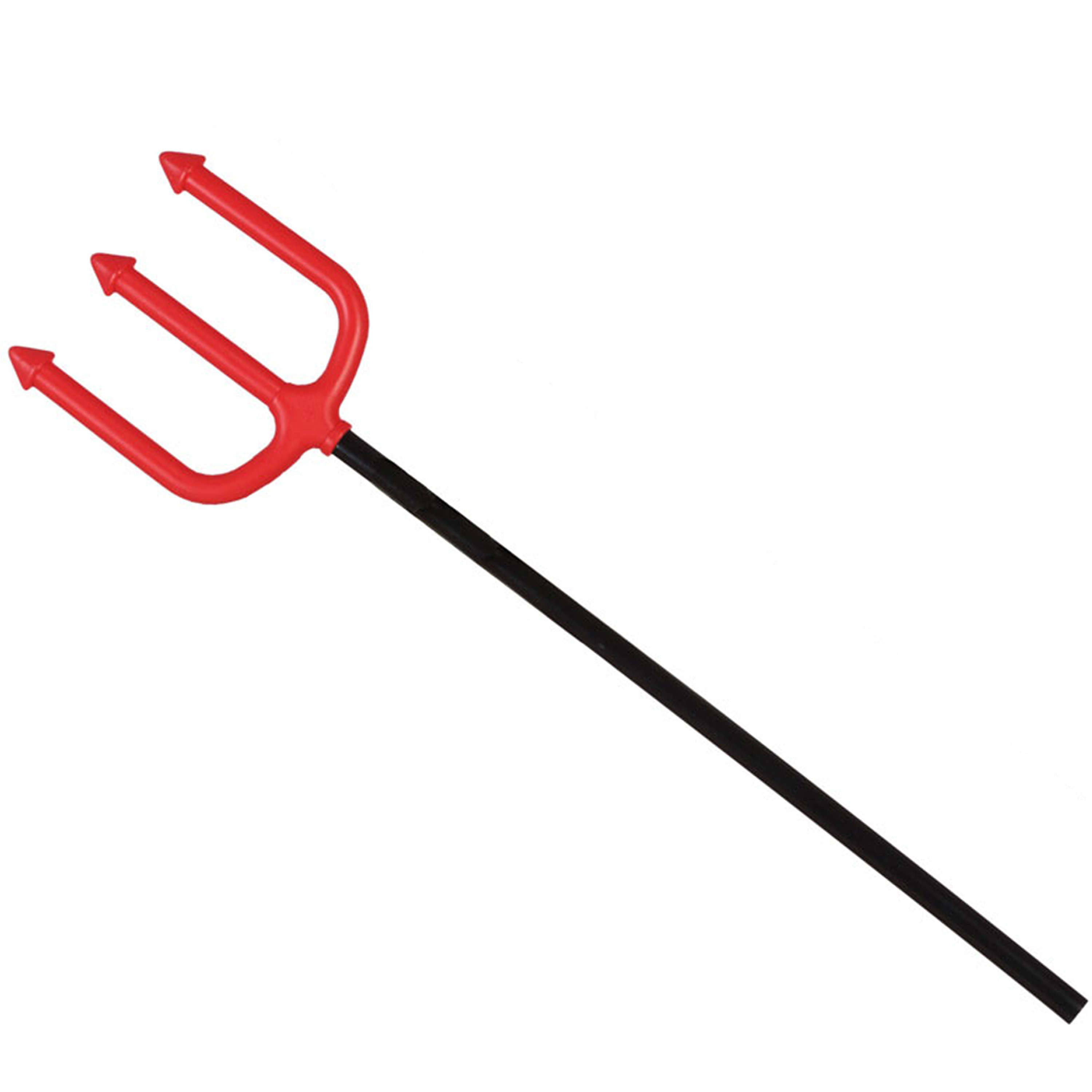 Duivel Trident/drietand vork - 51 cm - rood - plastic - verkleed accessoires -