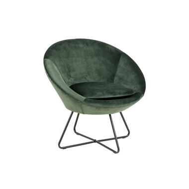 Fauteuil Forli - fluweel - groen - Leen Bakker