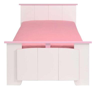 Kinderbed Kiki - wit/roze - 90x200 cm - Leen Bakker