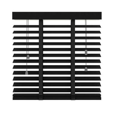 Jaloezie hout 50 mm - mat zwart - 60x180 cm - Leen Bakker