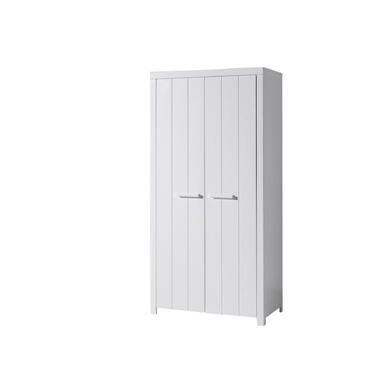 Vipack kledingkast Erik 2-deurs - wit - 205x100x55 cm - Leen Bakker