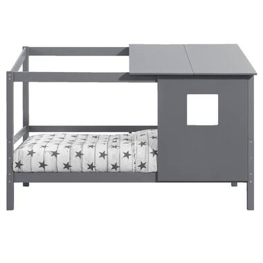Bed Ties met opzetdak - antraciet - 90x200 cm - Leen Bakker