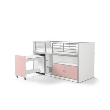 Vipack halfhoogslaper Bonny - lichtroze - 121x96x207 cm - Leen Bakker