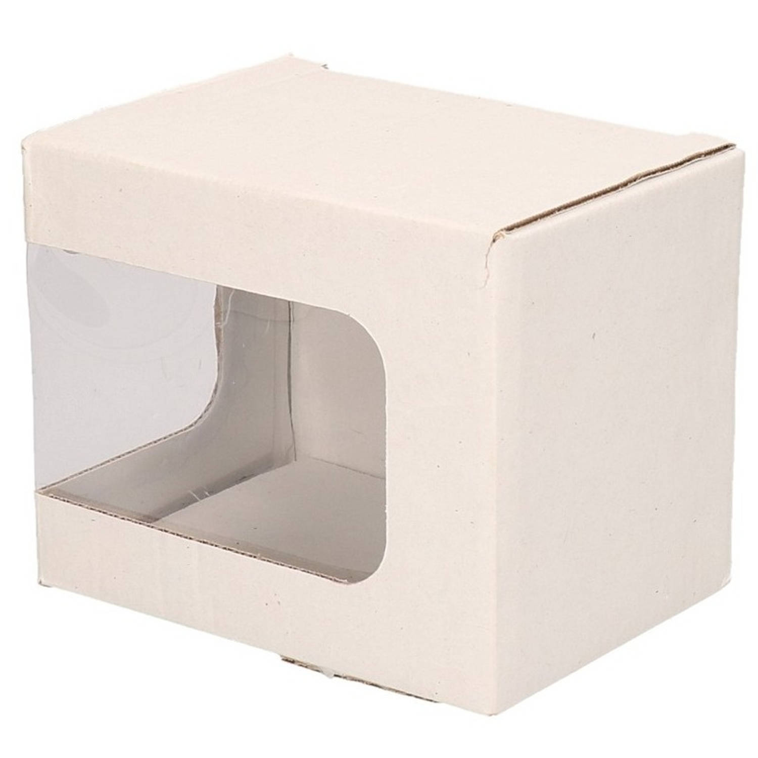 10x Witte cadeau doosjes met venstertje en klep deksel - Opbergbox