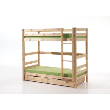 Vipack stapelbed Pino met opberglades - grenenhout - 182x105,3x209,3 cm - Leen Bakker