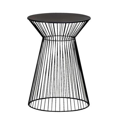 Bijzettafel Napels - zwart - 47xØ33 cm - Leen Bakker