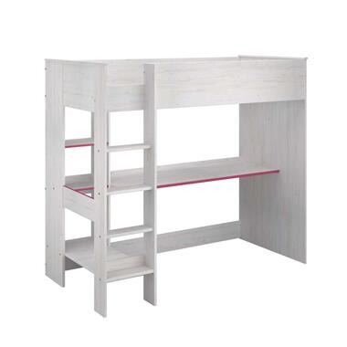 Hoogslaper Smoozy - grenen/wit - 179,8x118,5x205,6 cm - Leen Bakker