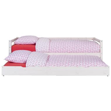 Bed Ties met bedlade - whitewash - 90x200 cm - Leen Bakker