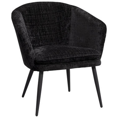 Fauteuil Cloe - stof - zwart - Leen Bakker