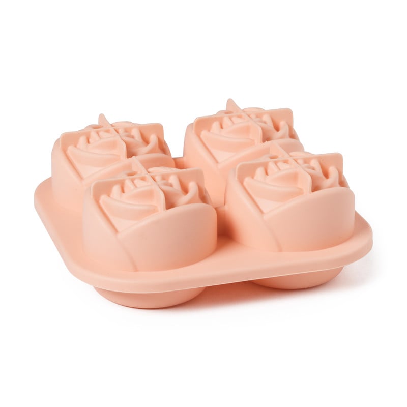 Ijsblokjes vorm roos - roze - ø13x5.5 cm