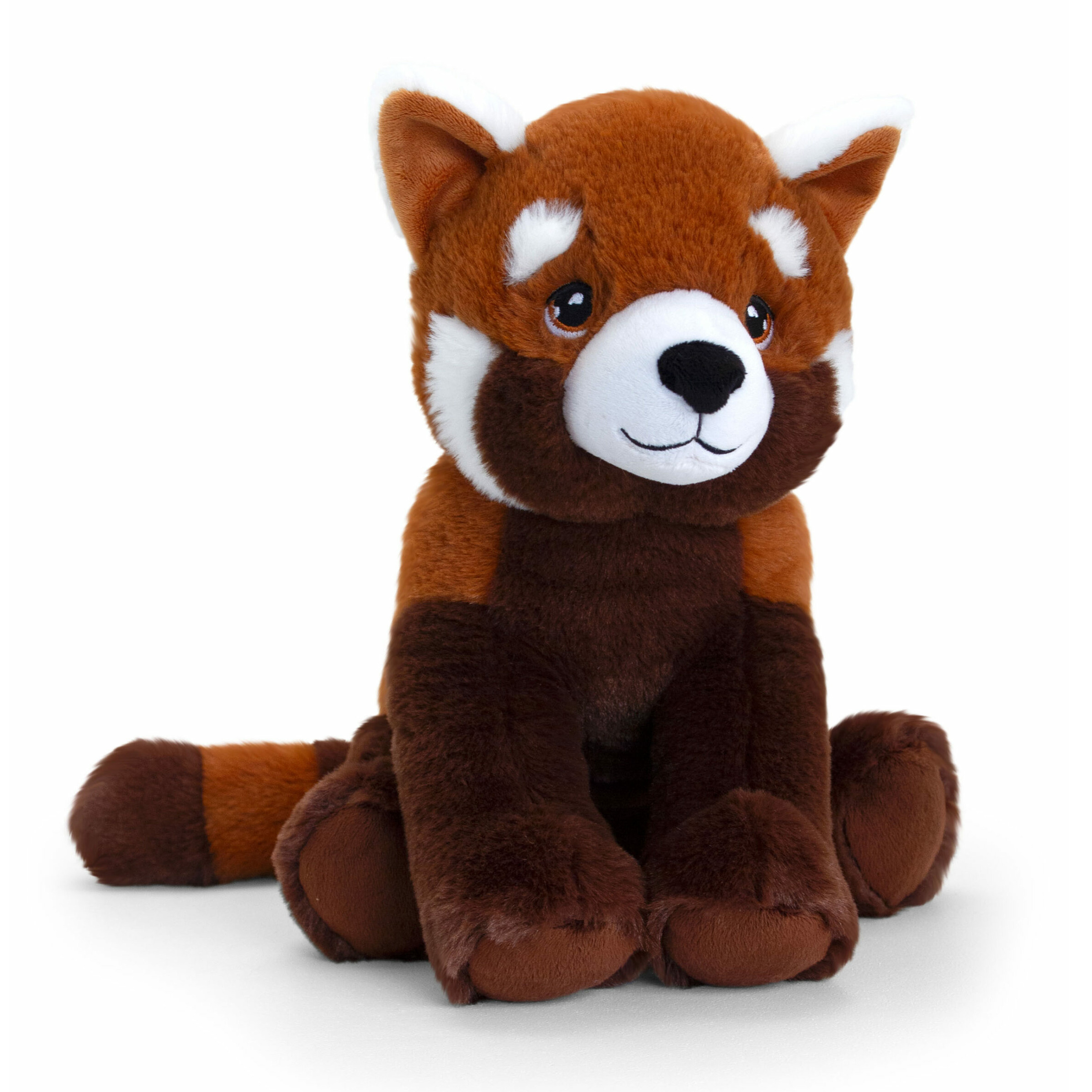 Keel Toys pluche rode Panda knuffeldier - rood/wit - zittend - 30 cm -