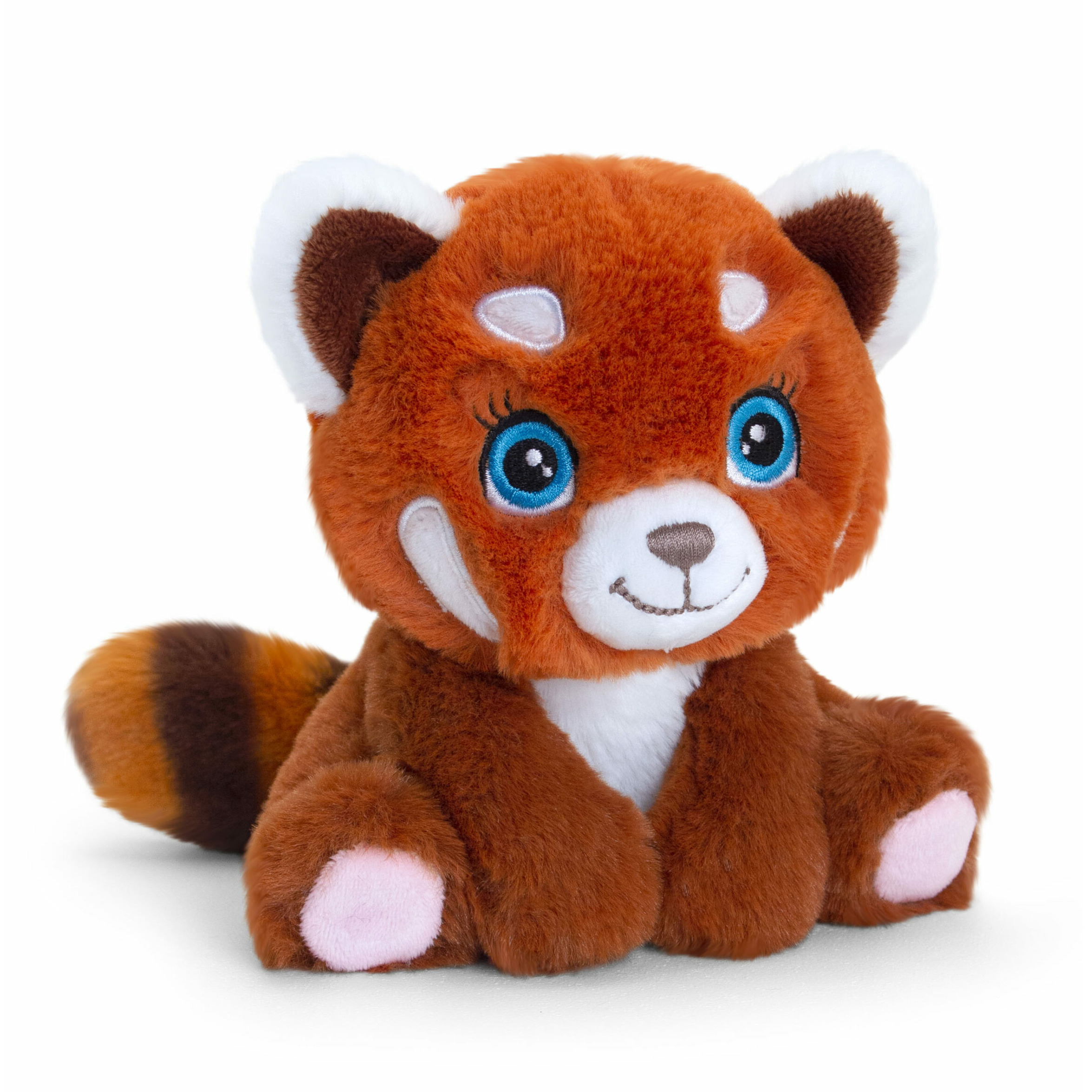 Keel Toys pluche rode Panda knuffeldier - rood/wit - zittend - 16 cm -