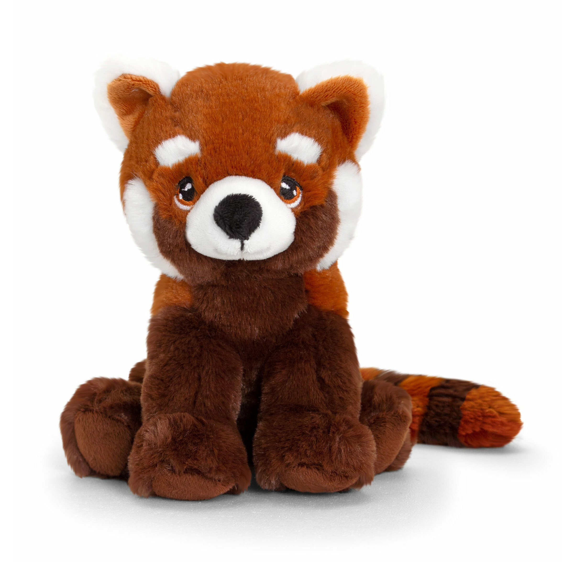Keel Toys pluche rode Panda knuffeldier - rood/wit - zittend - 18 cm -