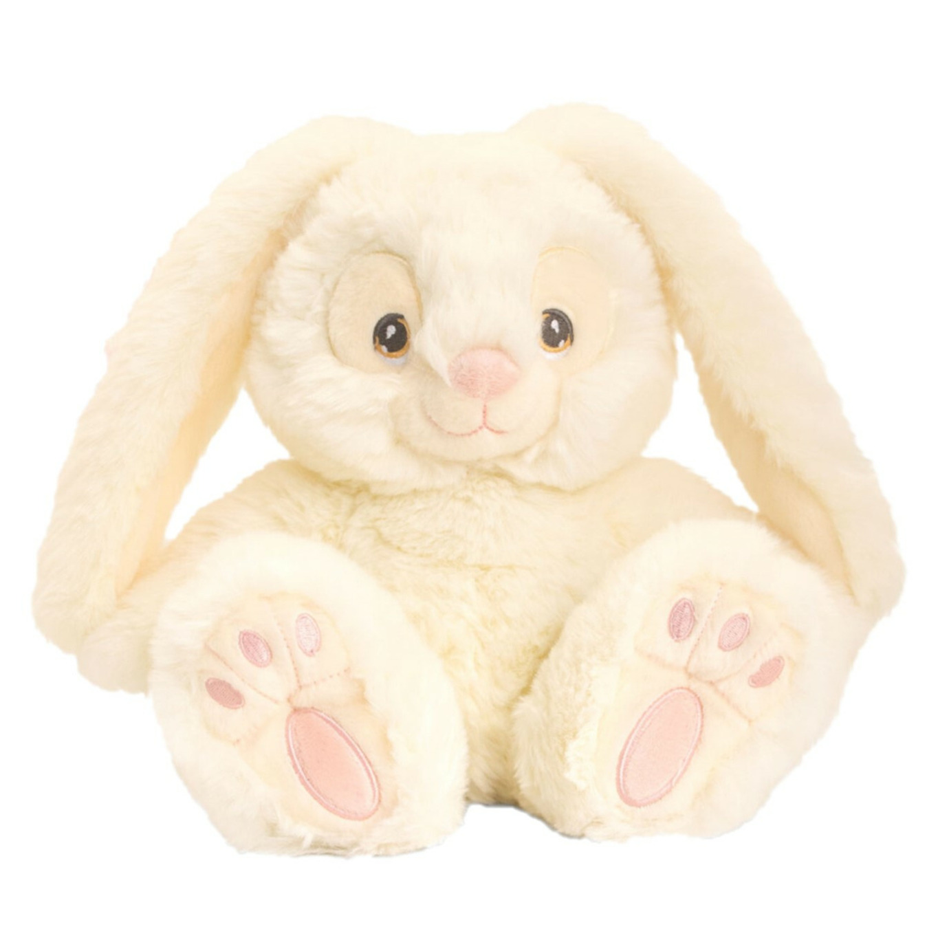 Keel Toys pluche Konijn/haas knuffeldier - creme wit - zittend - 22 cm -