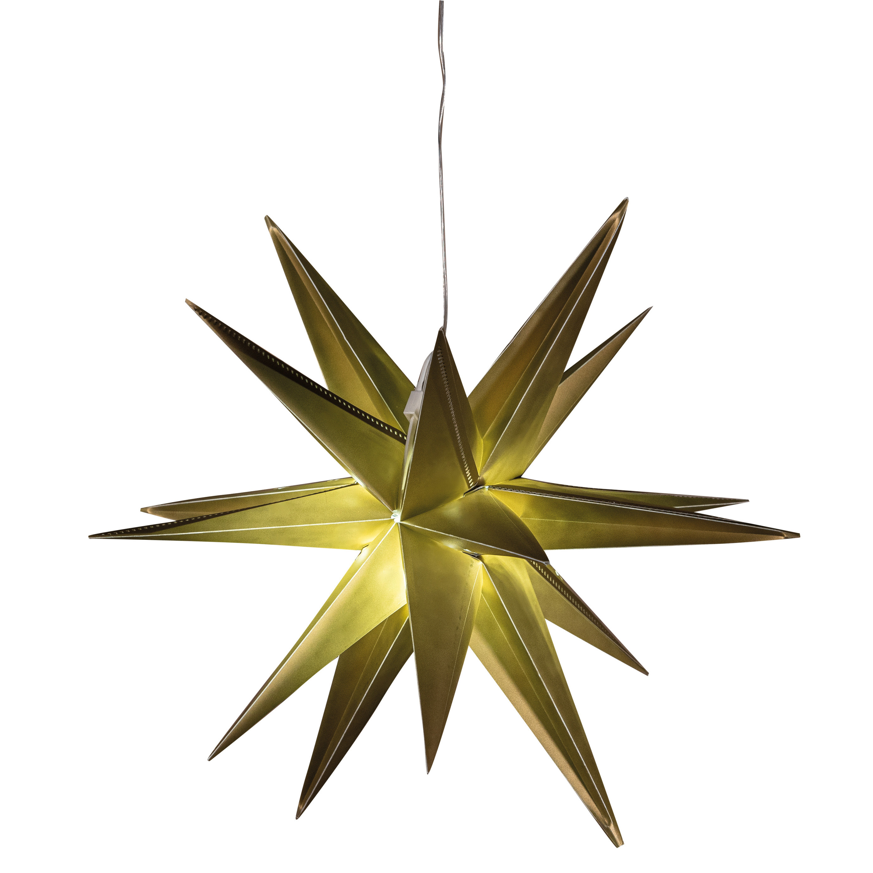 Verlichte 3D kerstster - goud - 35 cm - kunststof - op batterijen -