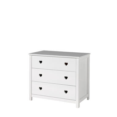 Vipack commode Amori 3 lades - wit - 90x85,2x50 cm - Leen Bakker
