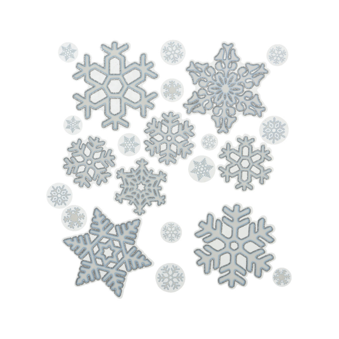 Kerst raamstickers - 2x st - 30 x 46 cm - raamdecoratie sneeuwvlok plaatjes -