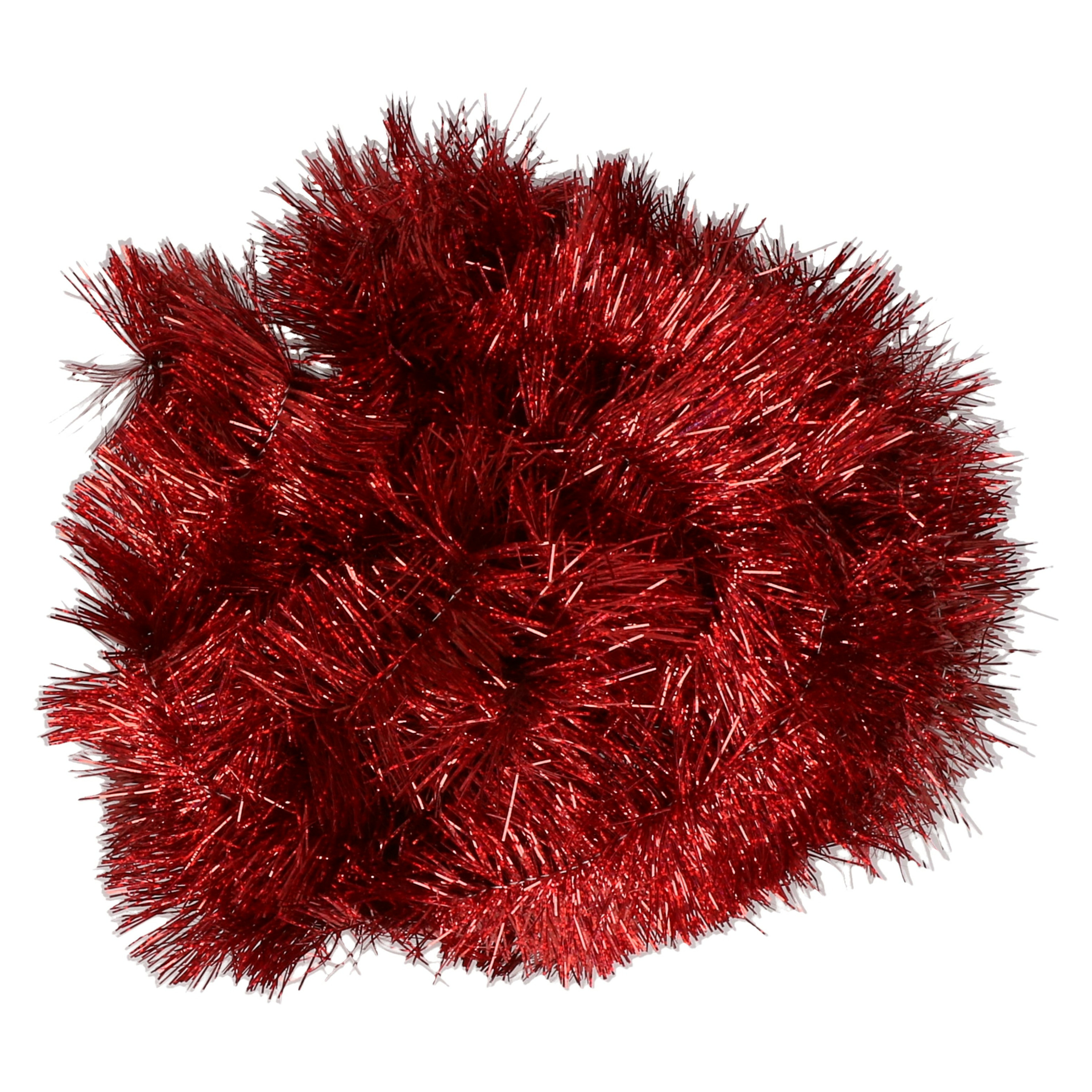 Decoris kerstslinger - rood - 270 x 7 cm - tinsel/folie slinger - lametta -