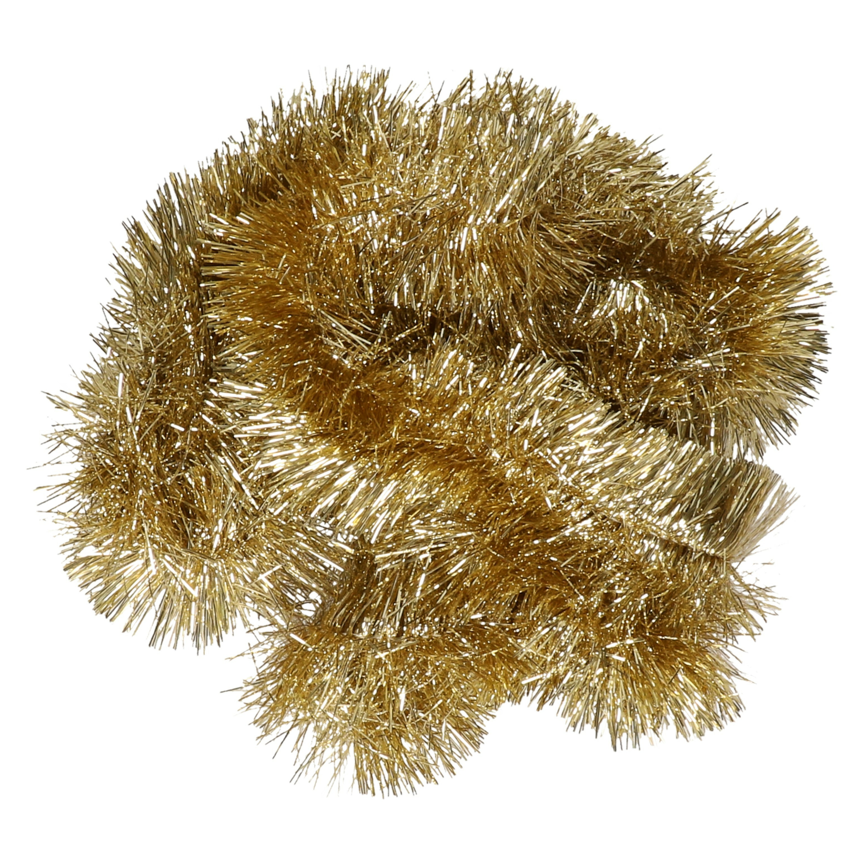 Kerstslinger - goud - 270 x 7 cm - glans - lametta/folie slinger -