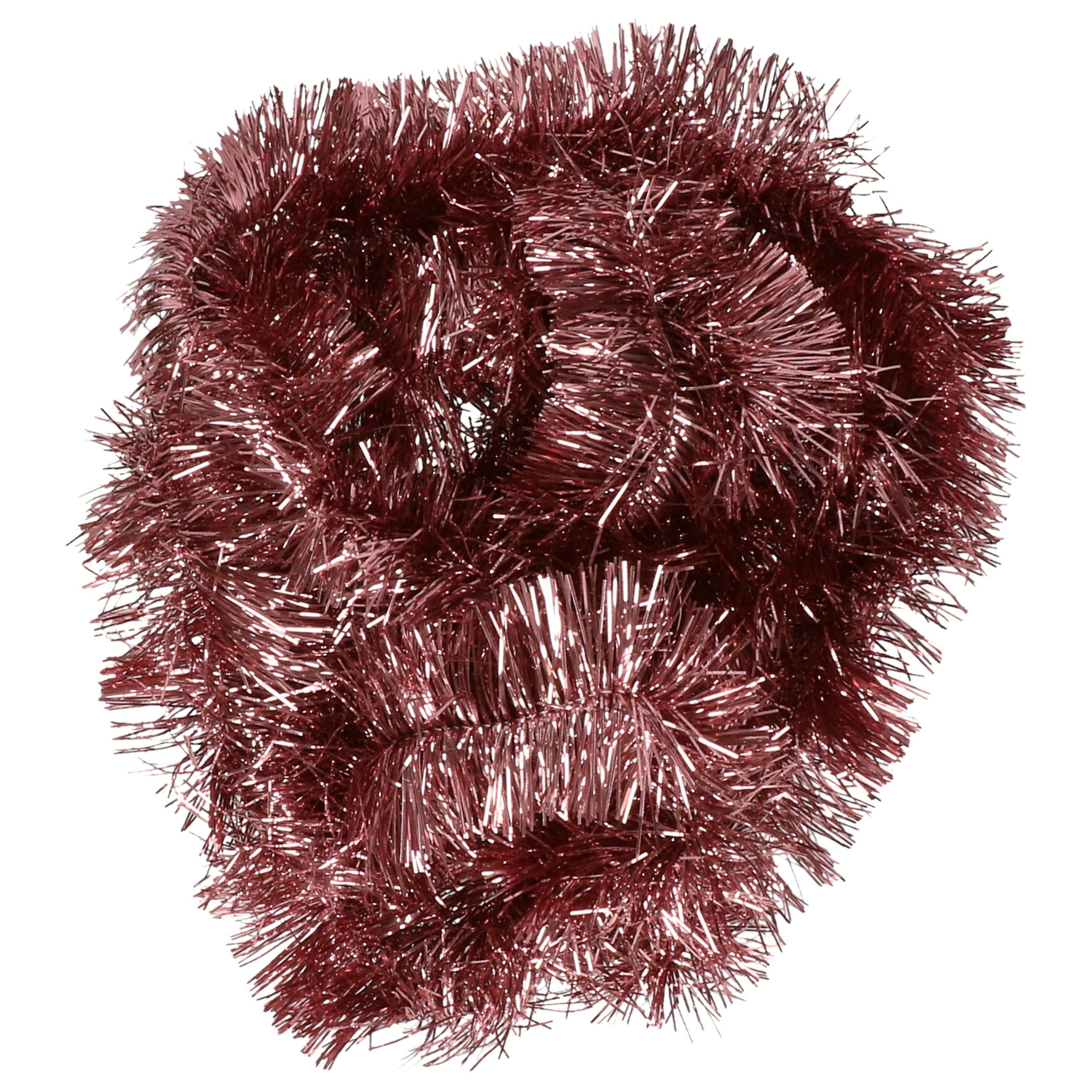 Decoris kerstslinger - oudroze - 270 x 7 cm - lametta - tinsel/folie slinger -