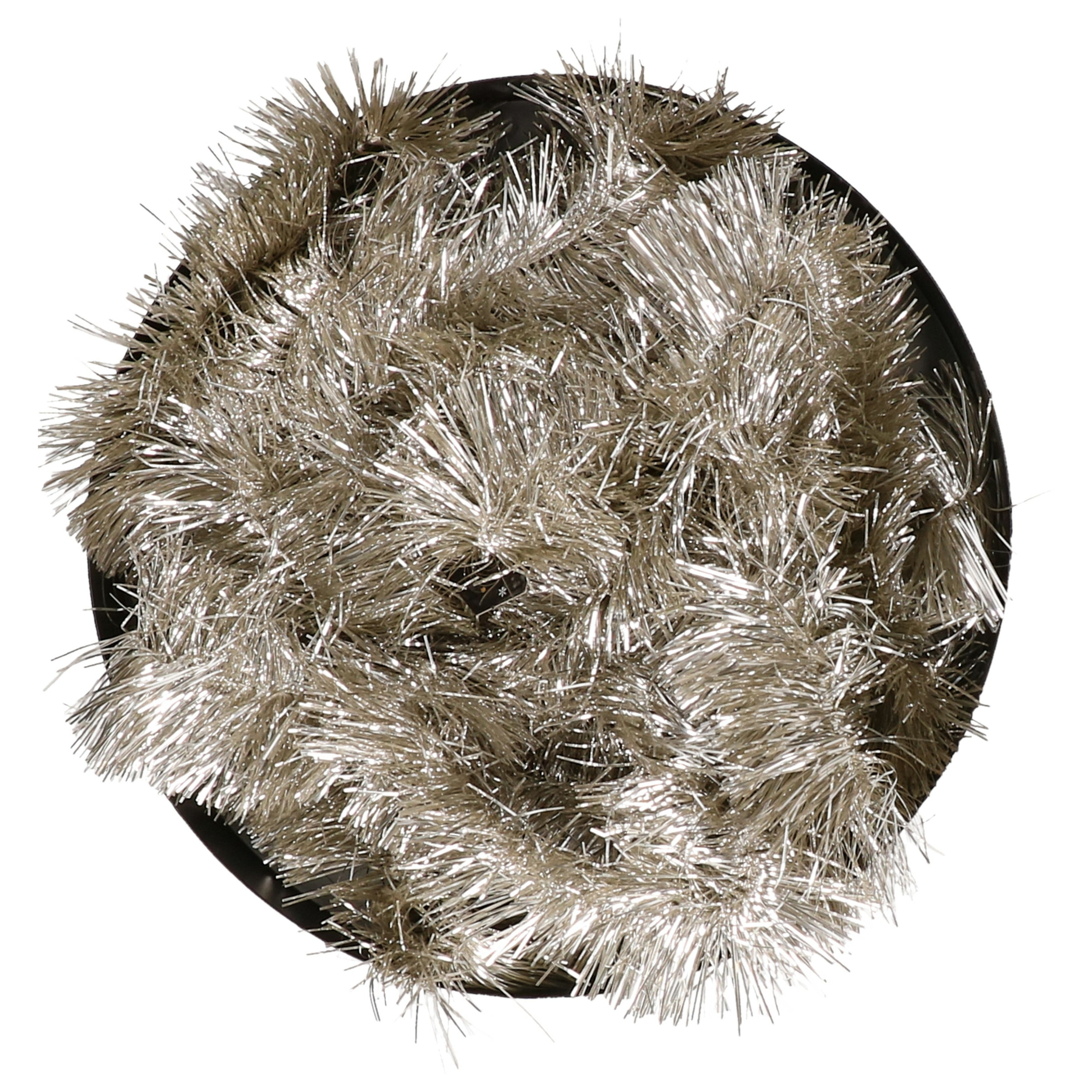 Kerstslinger - zilver/champagne - 270 x 7 cm - folie/lametta - glans -