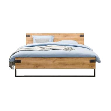 Bed Dex - eikenkleur/grafiet - 160x200 cm - Leen Bakker