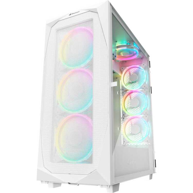 Sharkoon REV300 White tower behuizing 2x USB-A 2.0, 2x USB-A 3.2 (5 Gbit/s), USB-C 3.2 (10 Gbit/s), Window-kit