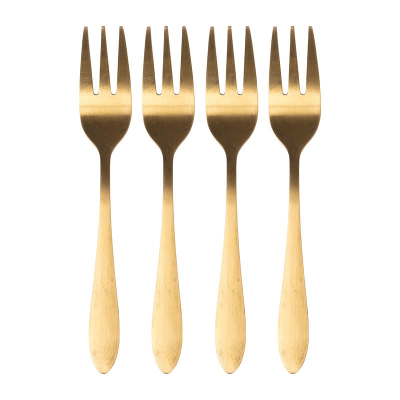 Gebaksvorkje goud - set van 4
