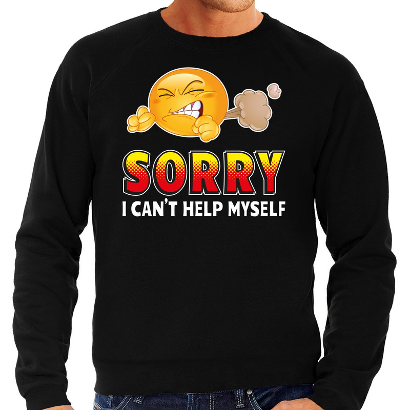 Foute party sweatshirt/trui - zwart - Scheet latend - Sorry cant help myself M -
