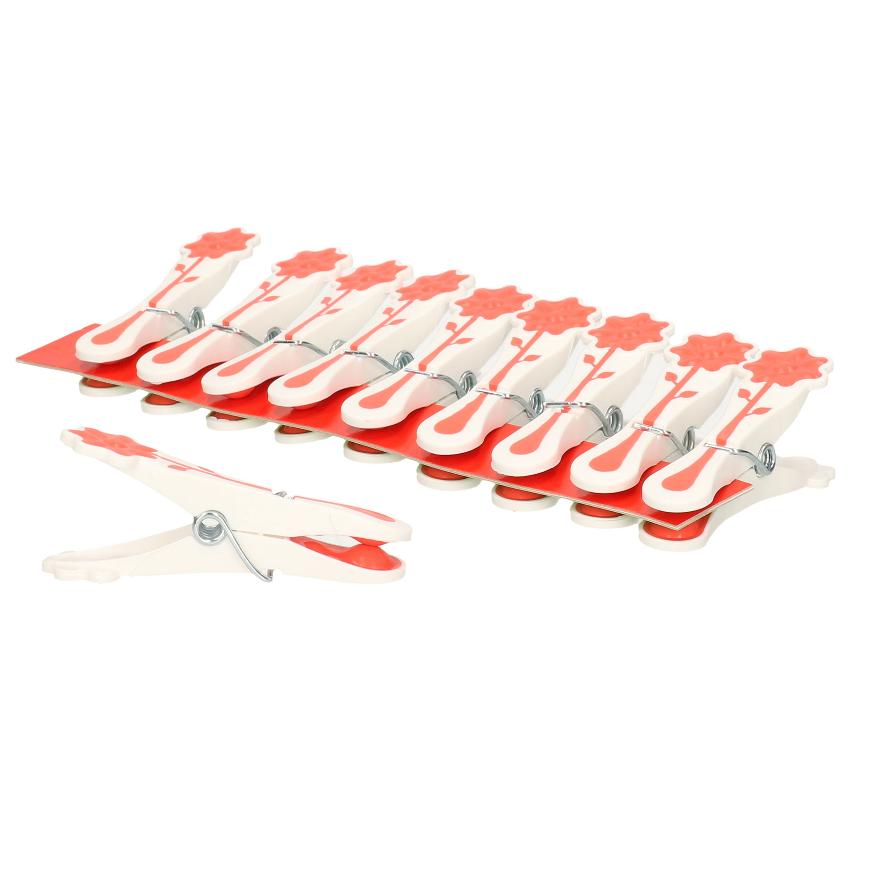 Wasknijpers -10x - rood - kunststof - 8 cm -