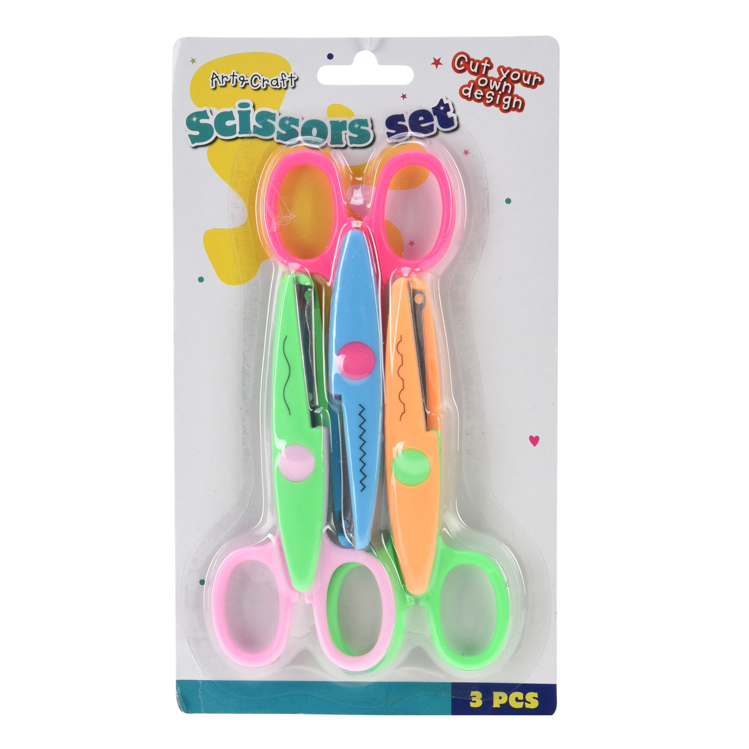 Hobby/knutsel scharen set 3x stuks voor kinderen - multi kleuren - 11 cm - papierschaar/knutselen -