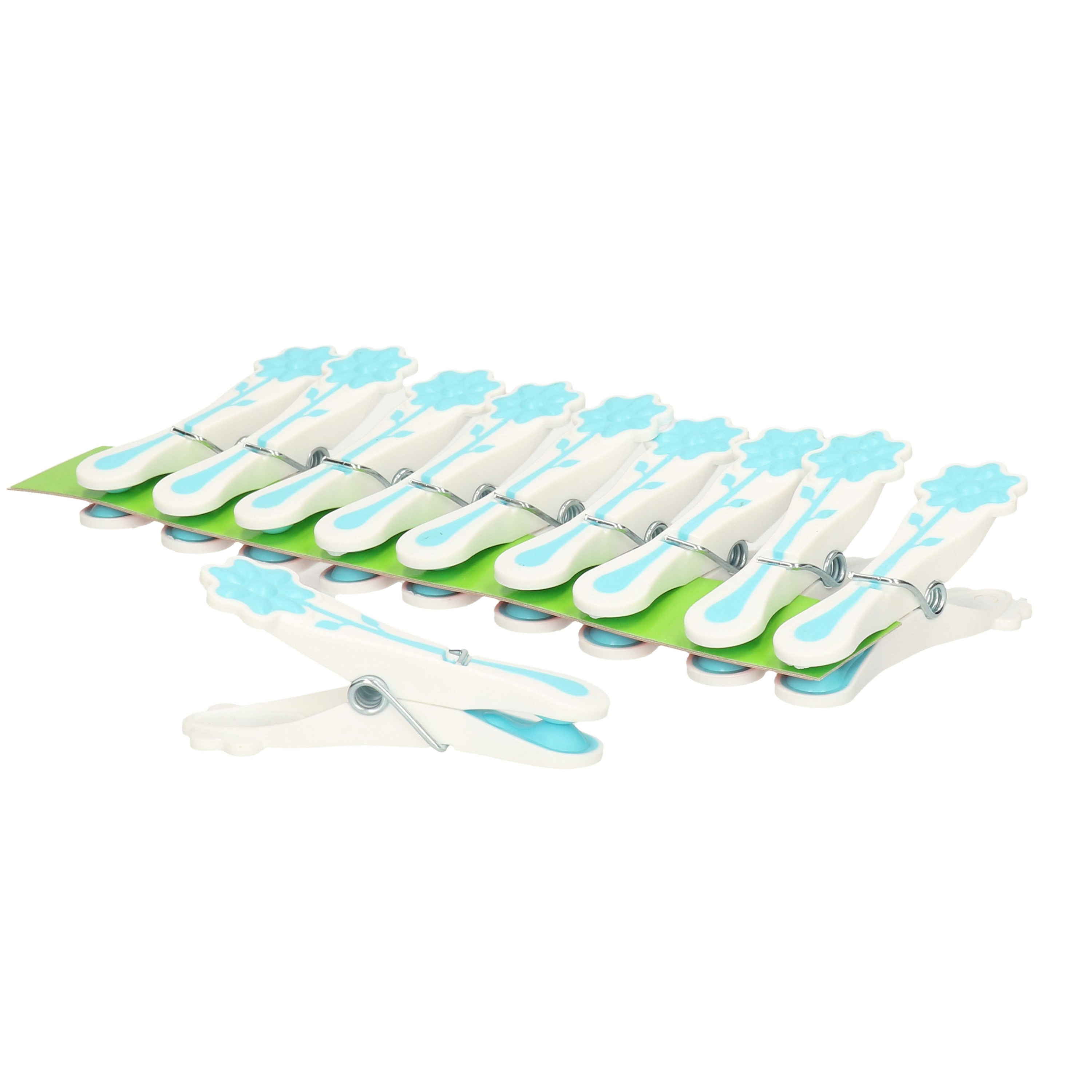 Wasknijpers -10x - blauw - kunststof - 8 cm -