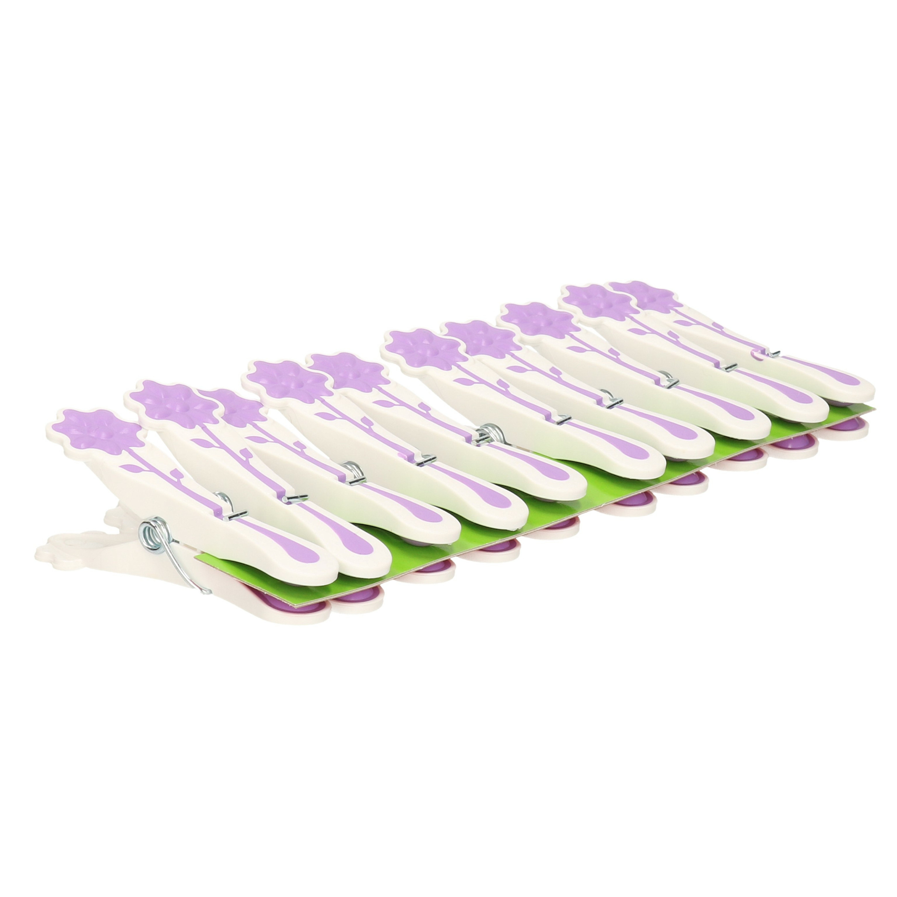 Wasknijpers -10x - paars - kunststof - 8 cm -