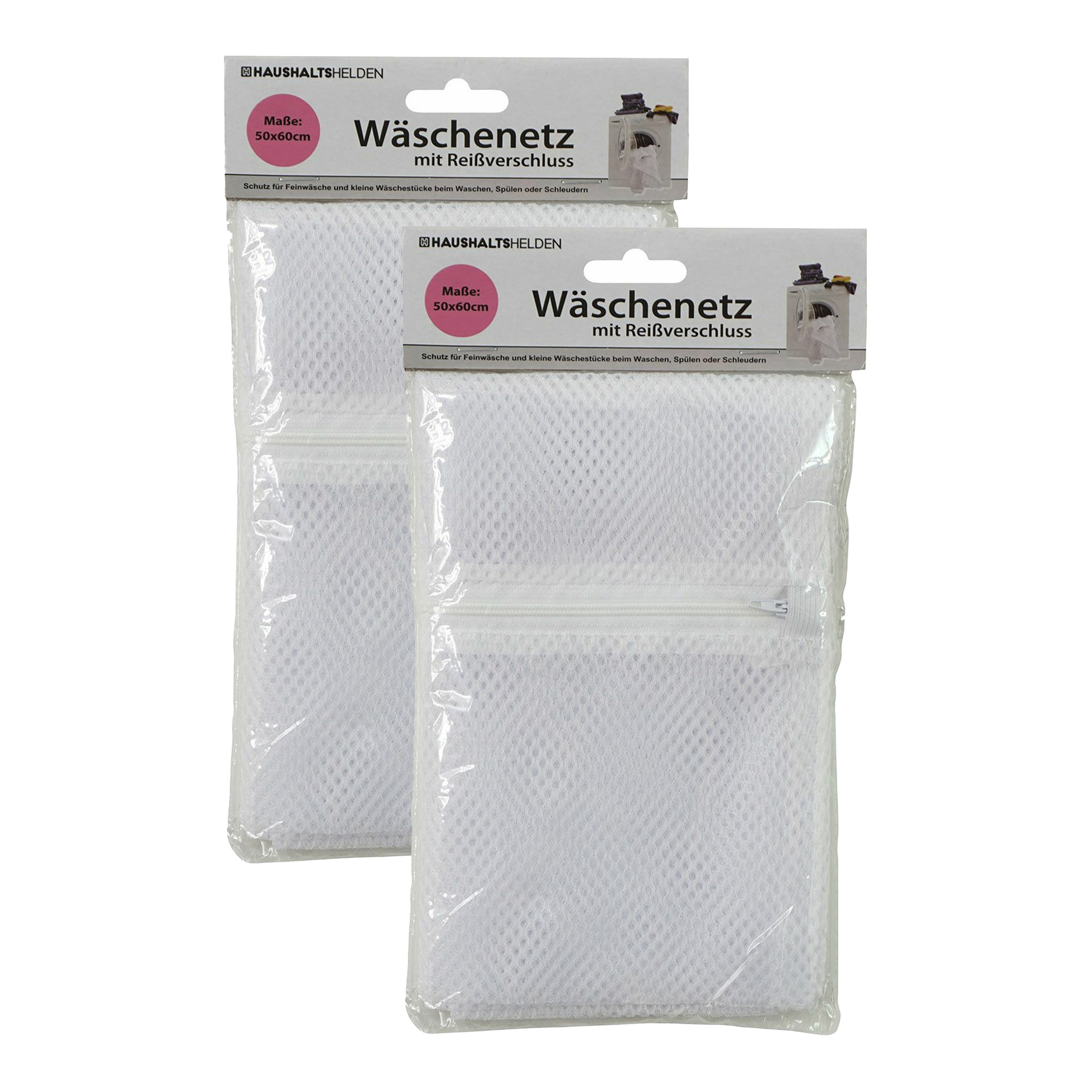 Waszak voor kwetsbare kleding wasgoed/waszak - 2x - wit - large size - 50 x 60 cm -