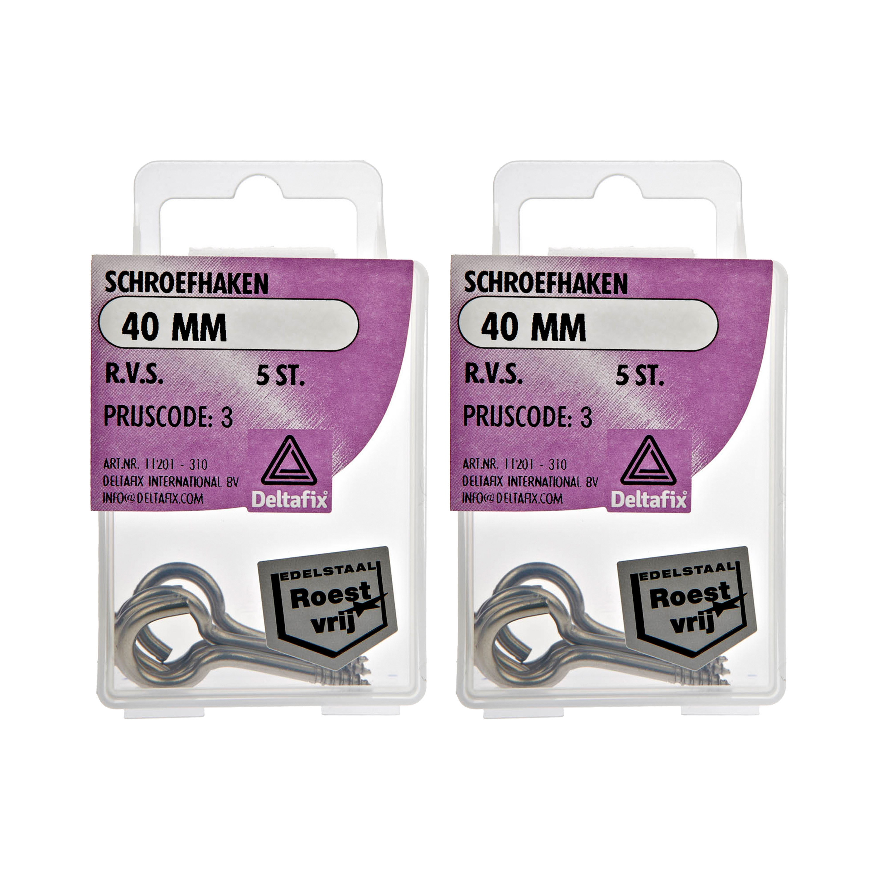 Deltafix Schroefogen - 10x - verzinkt metaal - 40 mm - ijzerwaren -