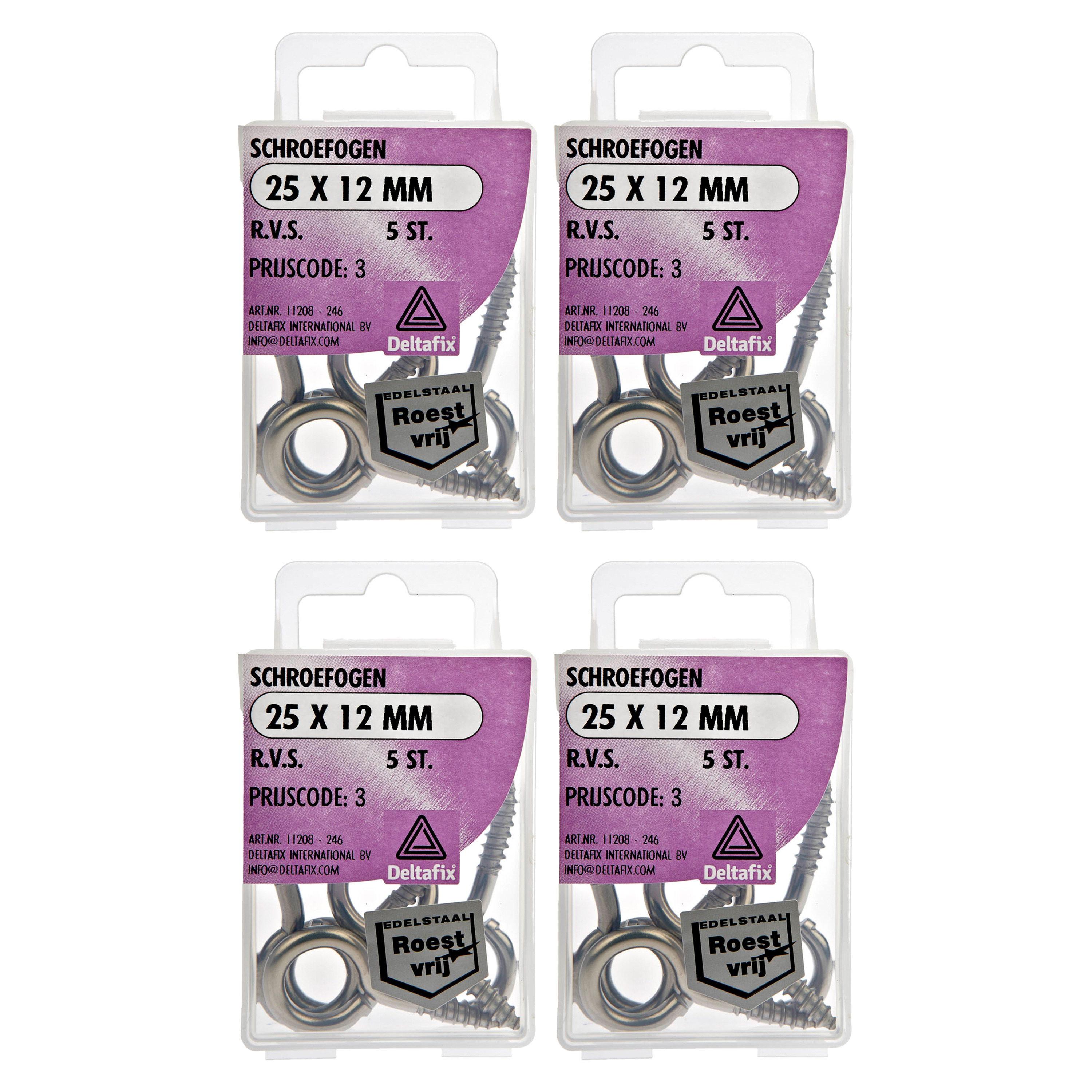 Deltafix Schroefogen - 20x - verzinkt metaal - 25 x 12 mm - ijzerwaren -