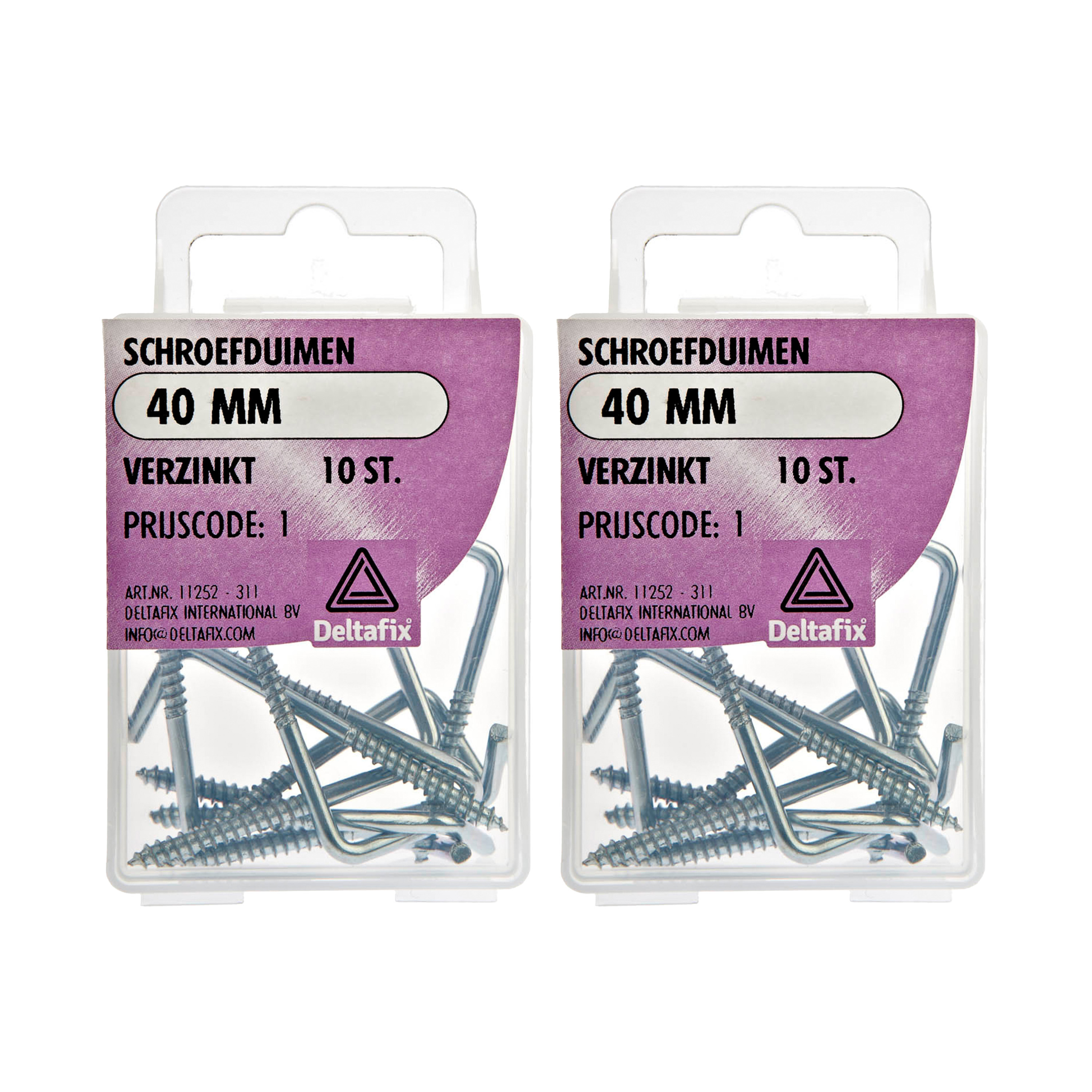Deltafix Schroefduimen - 20x - verzinkt metaal - 40 mm - ijzerwaren -