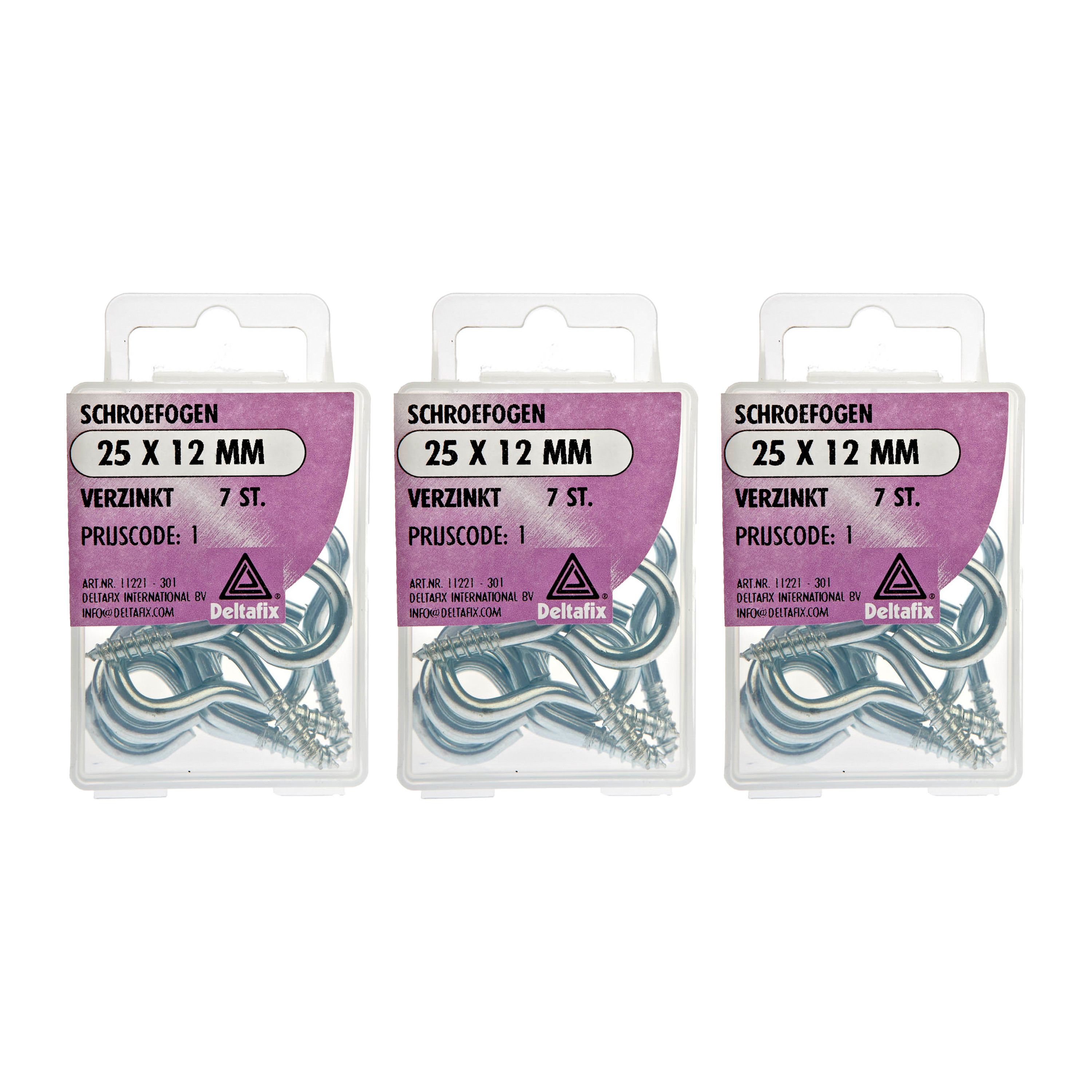 Deltafix Schroefogen - 21x - verzinkt metaal - 25 x 12 mm - ijzerwaren -