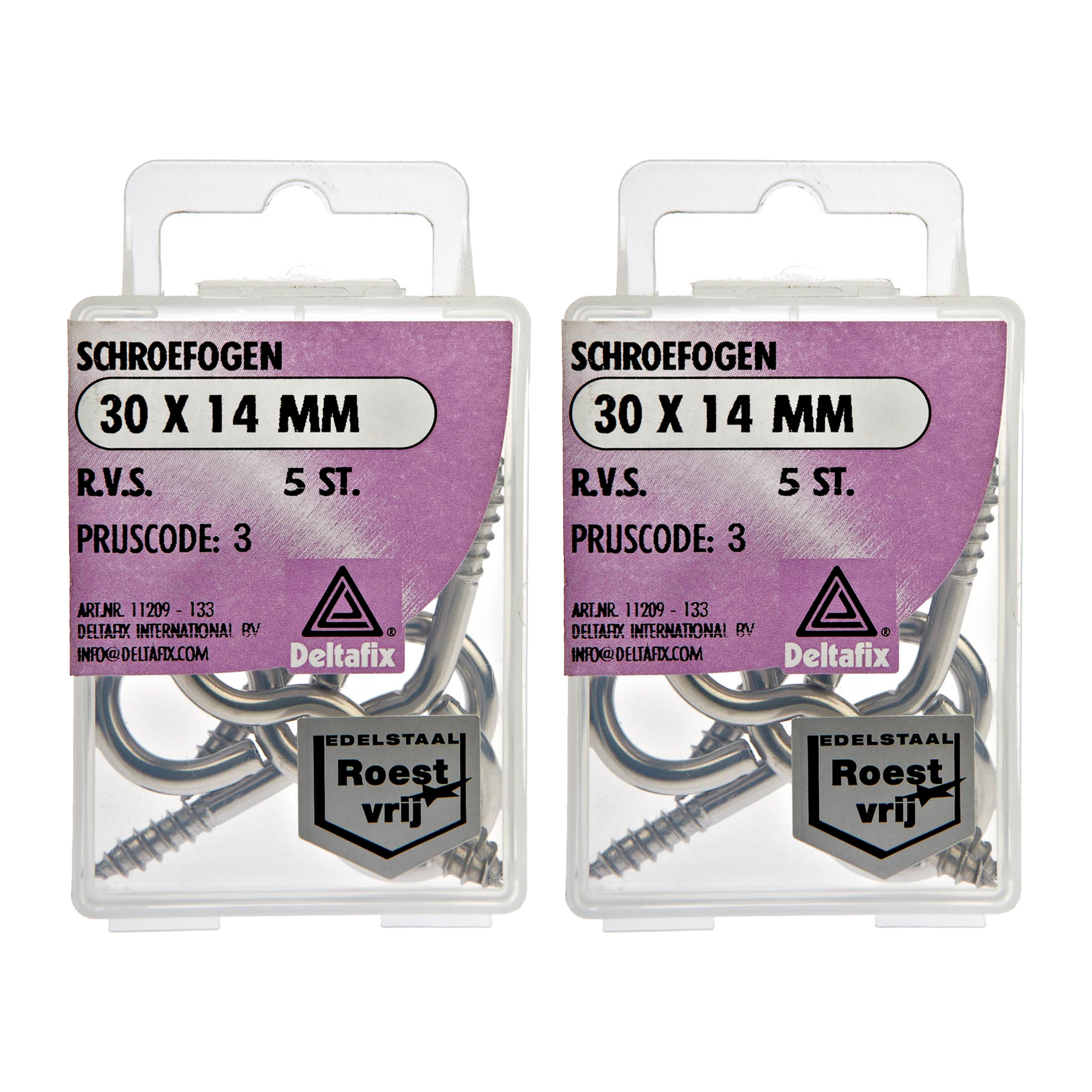Deltafix Schroefogen - 10x - verzinkt metaal - 30 x 14 mm - ijzerwaren -