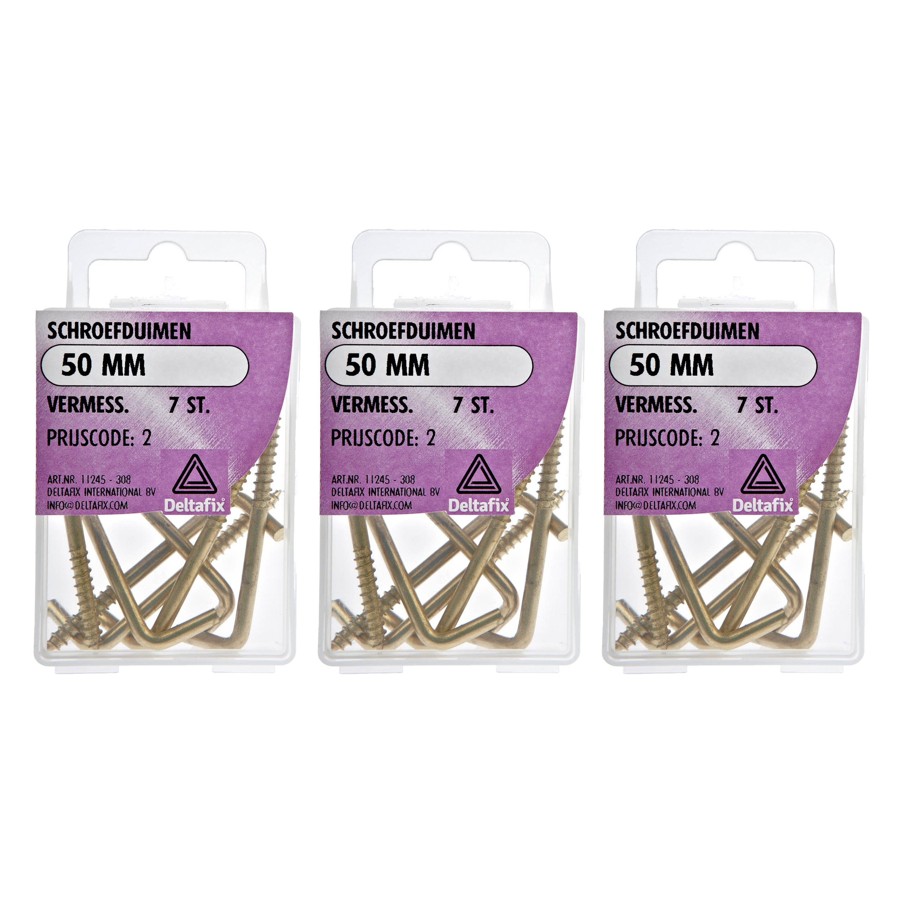 Deltafix Schroefduimen - 21x - vermessingd metaal - 50 mm - ijzerwaren -