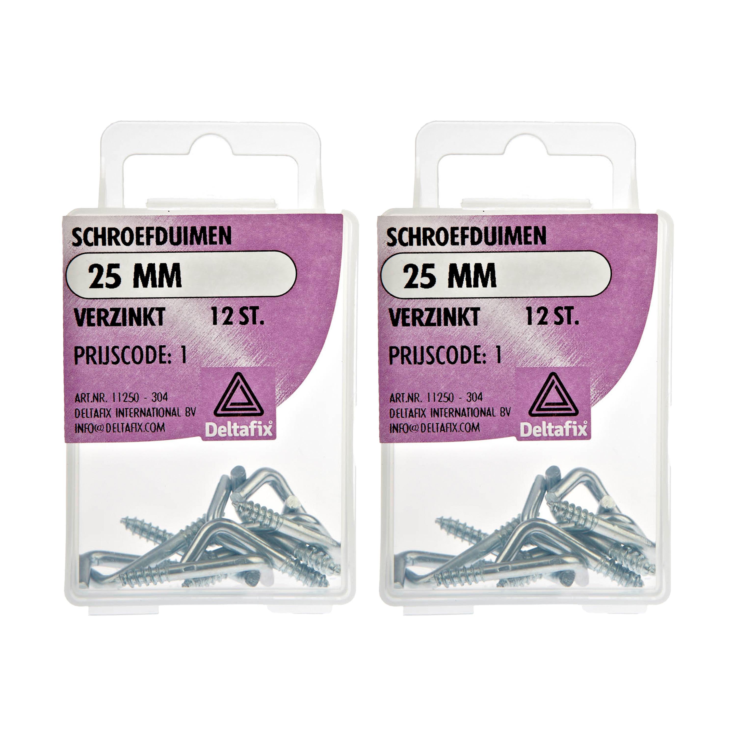 Deltafix Schroefduimen - 24x - verzinkt metaal - 25 mm - ijzerwaren -