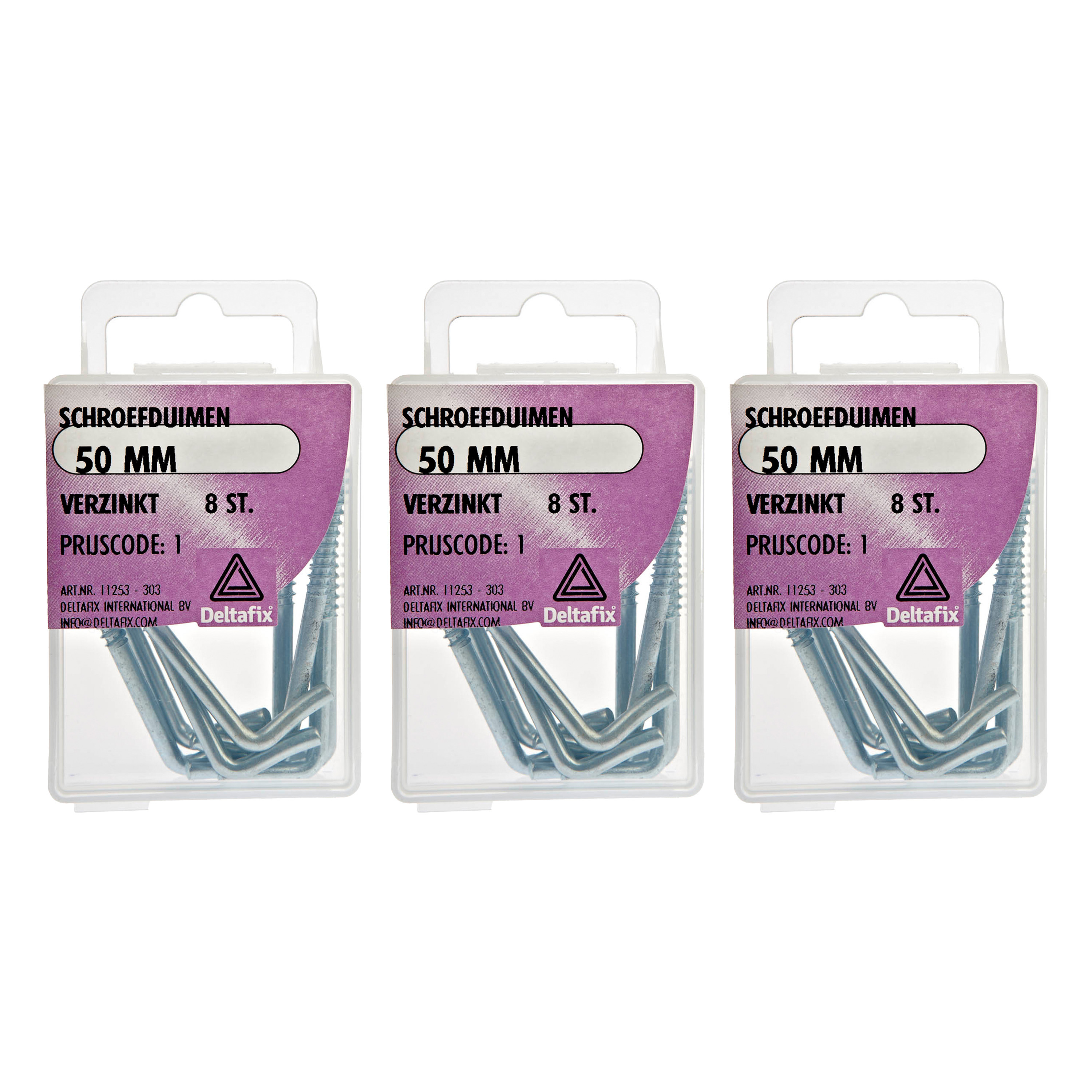 Deltafix Schroefduimen - 24x - verzinkt metaal - 50 mm - ijzerwaren -