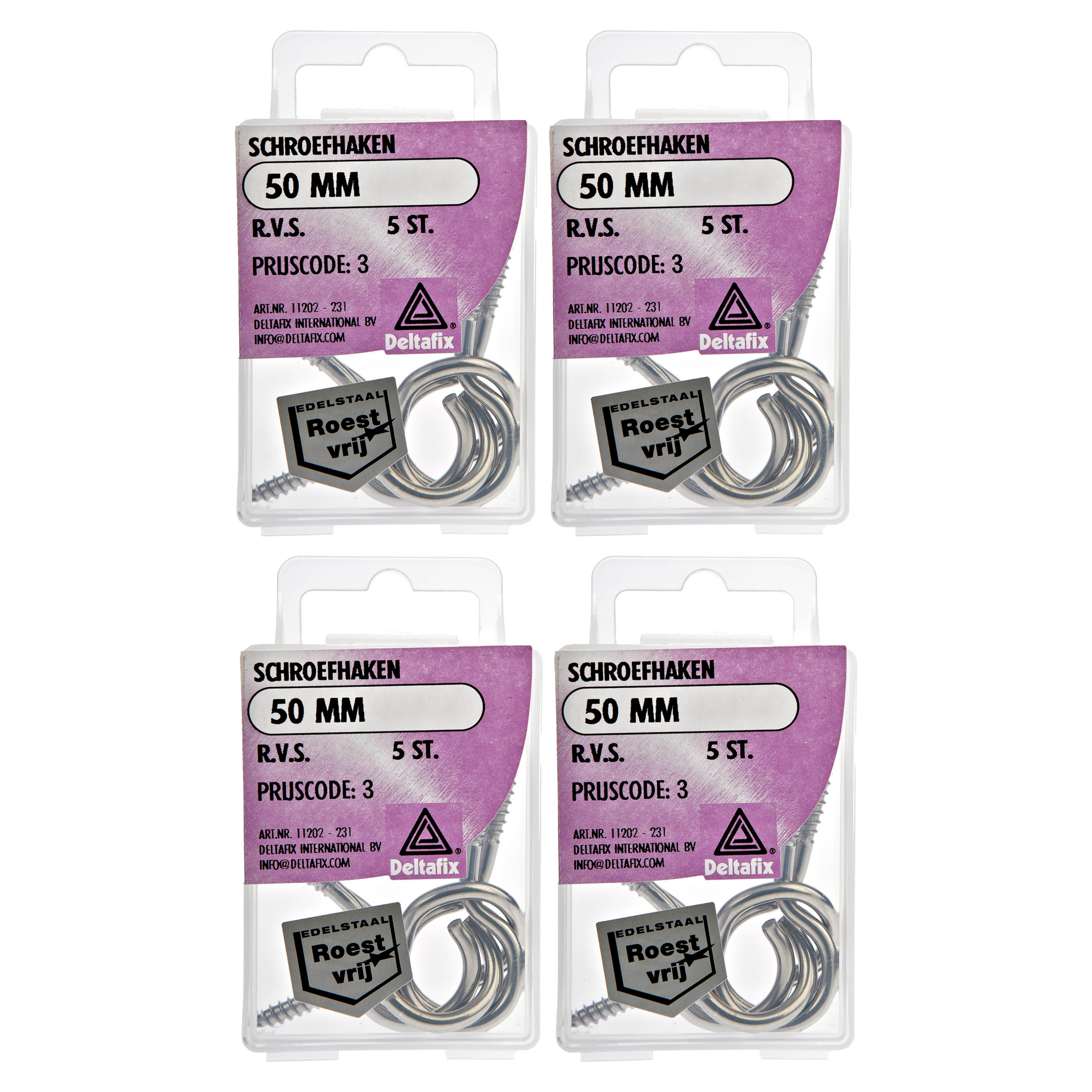 Deltafix Schroefogen - 20x - verzinkt metaal - 50 mm - ijzerwaren -