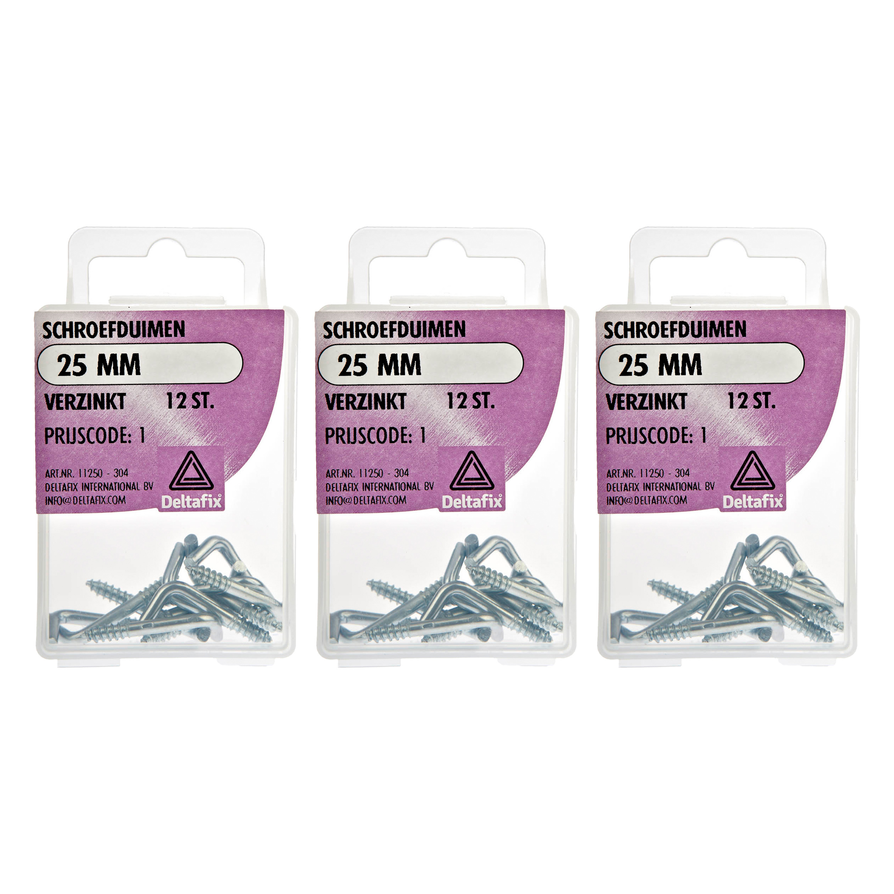 Deltafix Schroefduimen - 36x - verzinkt metaal - 25 mm - ijzerwaren -