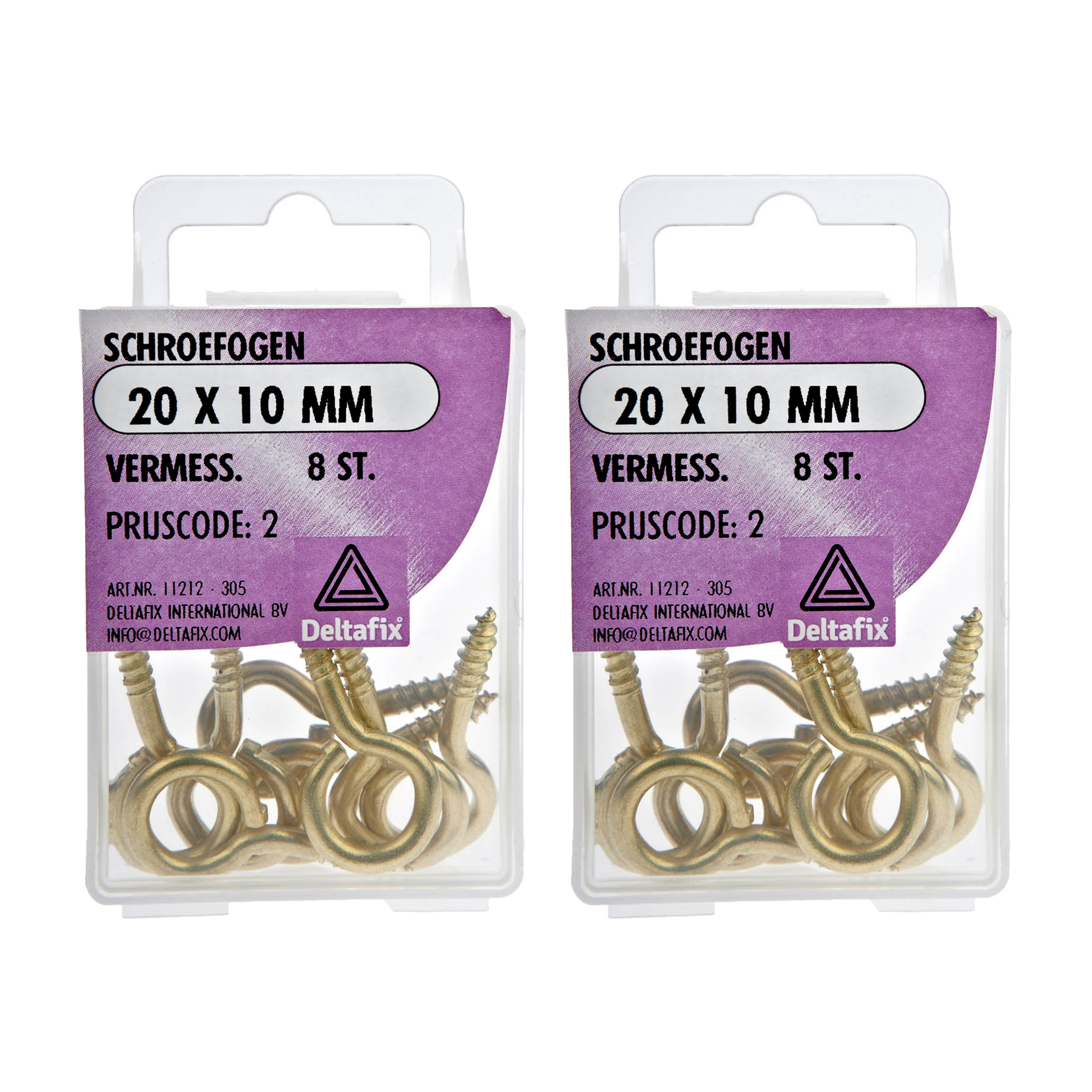 Deltafix Schroefogen - 16x - verzinkt metaal - 20 x 10 mm - ijzerwaren -