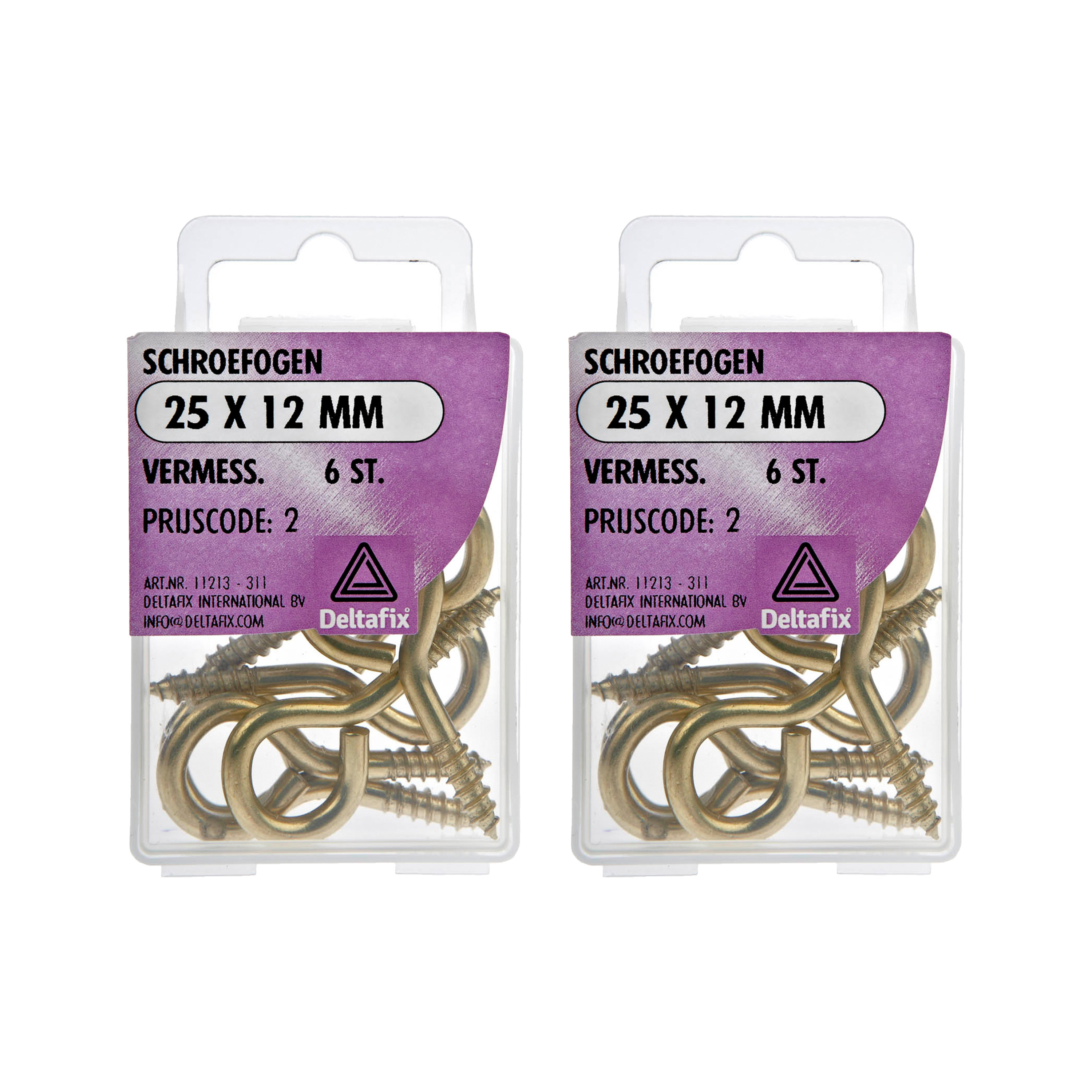Deltafix Schroefogen - 12x - verzinkt metaal - 25 x 12 mm - ijzerwaren -