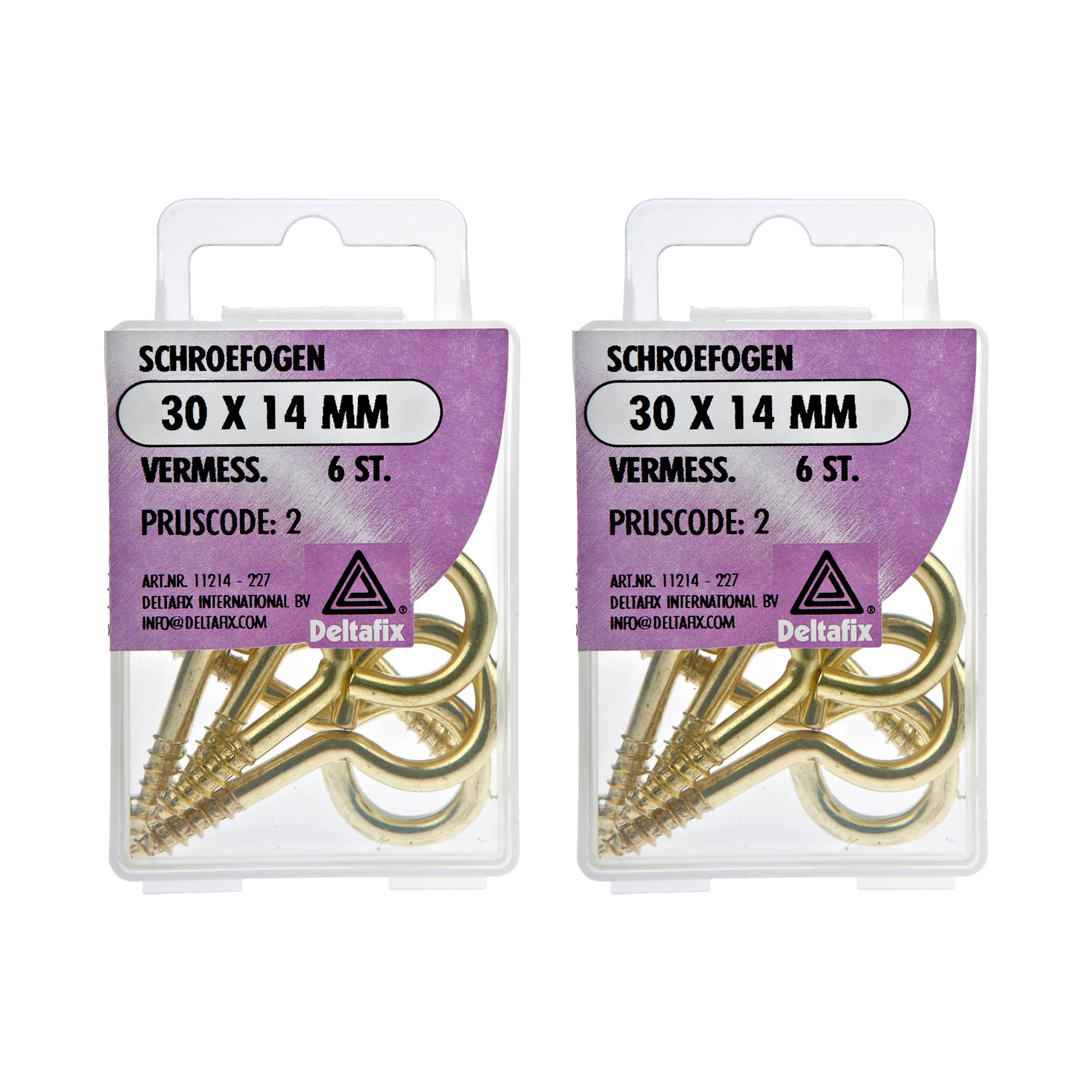 Deltafix Schroefogen - 12x - verzinkt metaal - 30 x 14 mm - ijzerwaren -