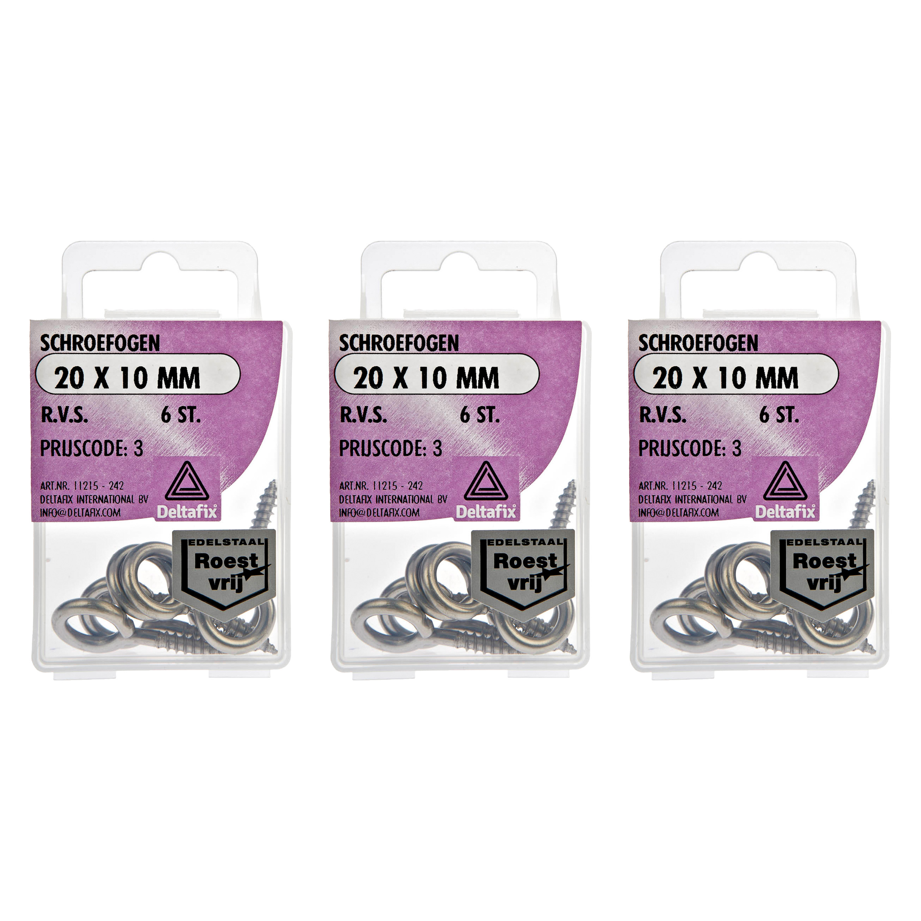 Deltafix Schroefogen - 18x - verzinkt metaal - 20 x 10 mm - ijzerwaren -