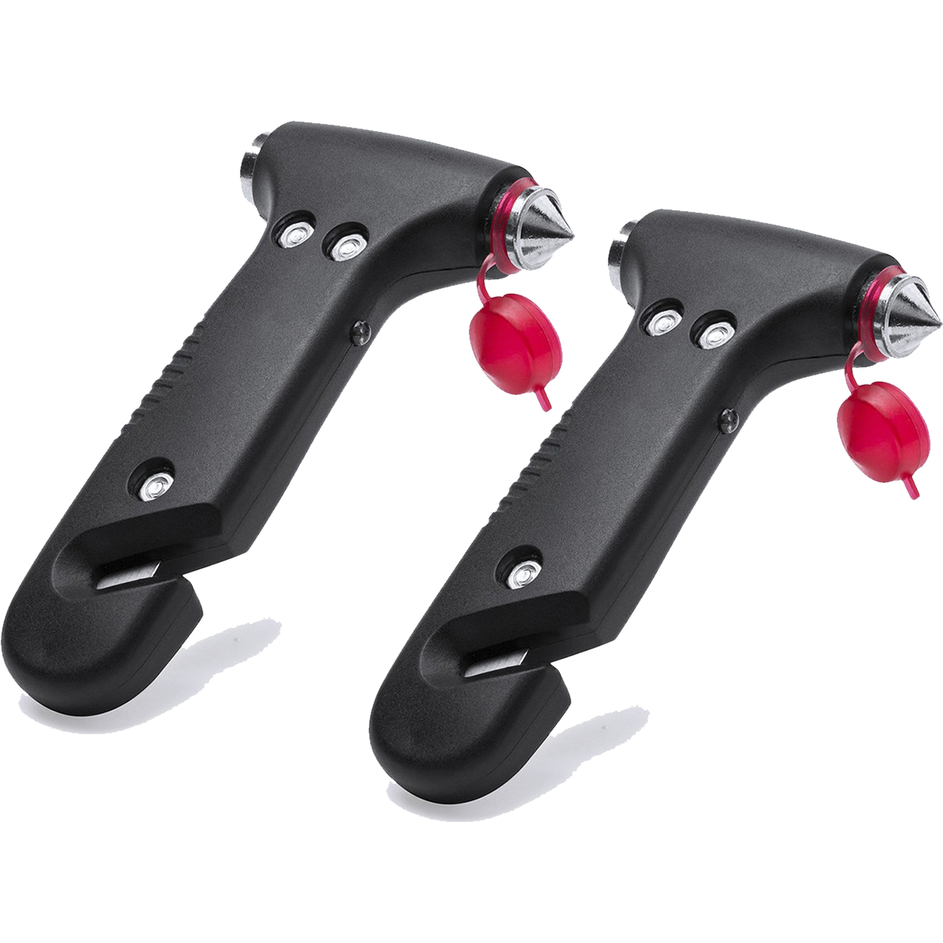 Multifunctionele noodhamer/veiligheidshamer auto - 2x - met LED en mes -